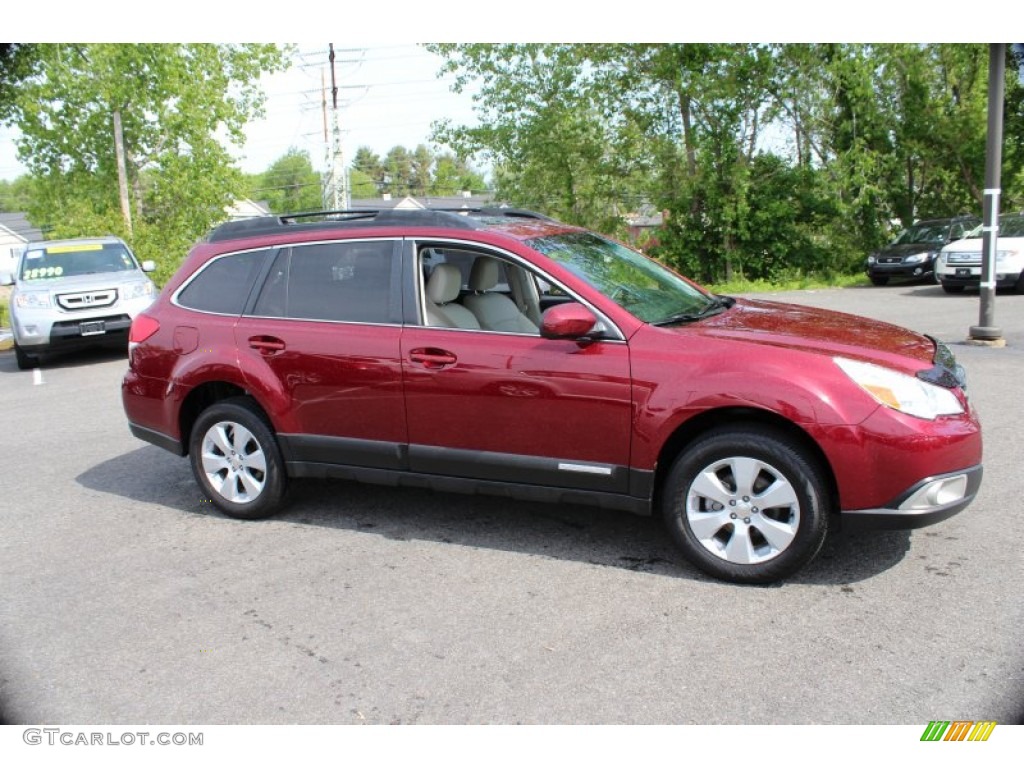 2011 Outback 2.5i Limited Wagon - Ruby Red Pearl / Warm Ivory photo #4