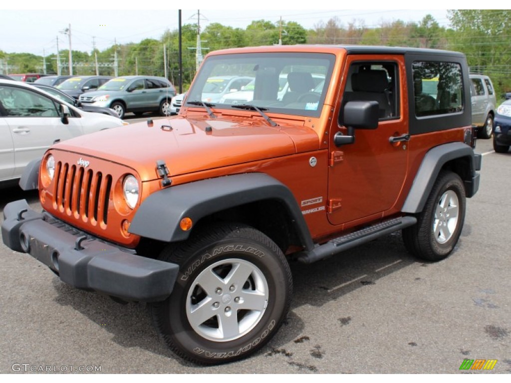 2010 Wrangler Sport 4x4 - Mango Tango Pearl / Dark Slate Gray/Medium Slate Gray photo #3