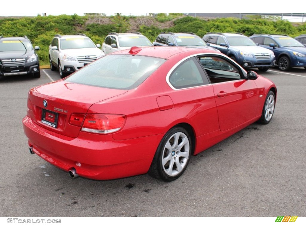 2008 3 Series 335xi Coupe - Crimson Red / Saddle Brown/Black photo #6