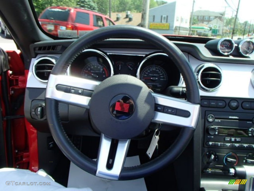 2007 Ford Mustang Saleen S281 Supercharged Convertible Dark Charcoal Steering Wheel Photo #81629072