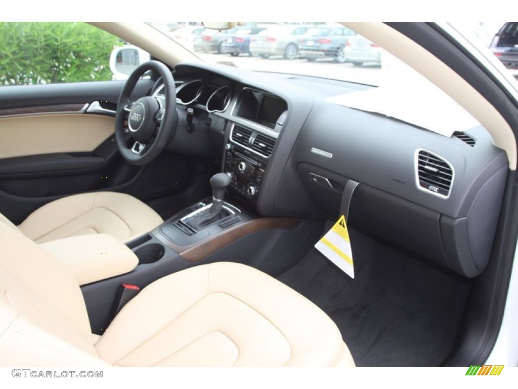 2013 Audi A5 2.0T quattro Coupe Velvet Beige Dashboard Photo #81629874