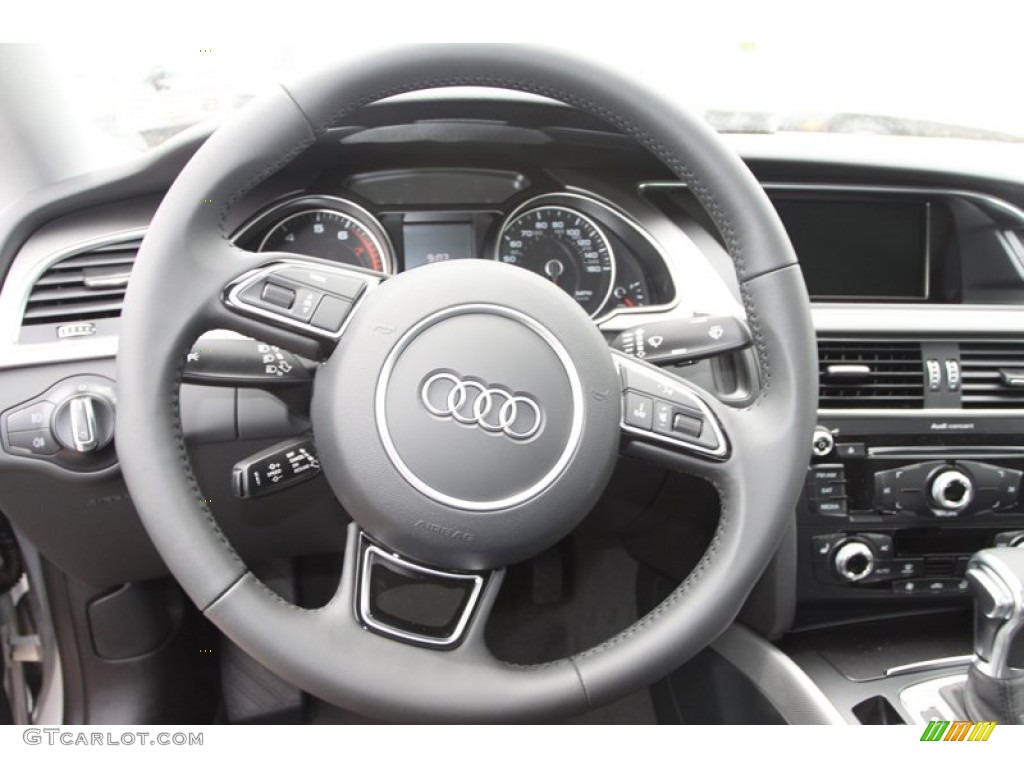 2013 Audi A5 2.0T quattro Coupe Black Steering Wheel Photo #81630204