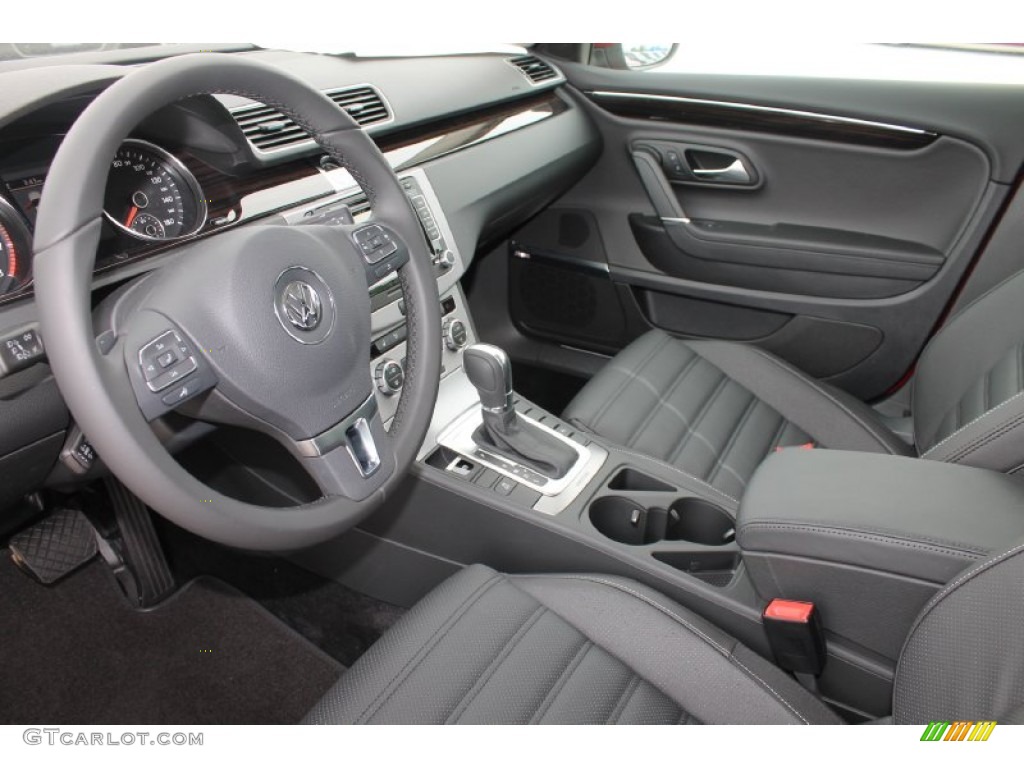Black Interior 2013 Volkswagen CC VR6 4Motion Executive Photo #81630355