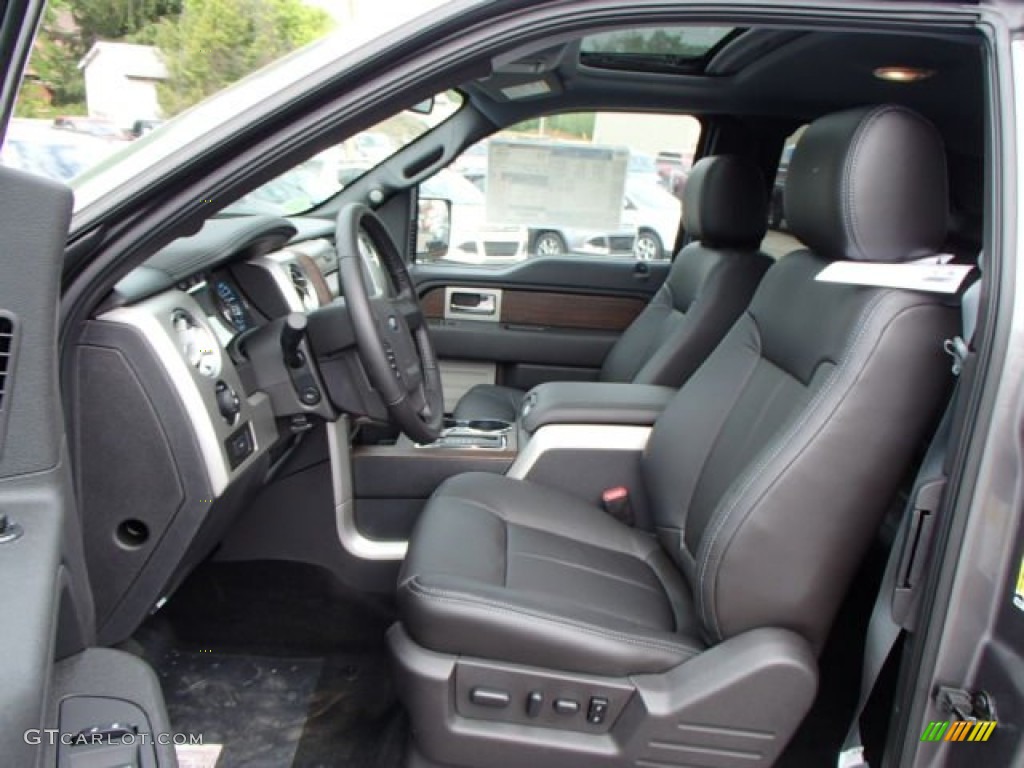 Black Interior 2013 Ford F150 Lariat SuperCab 4x4 Photo #81630957