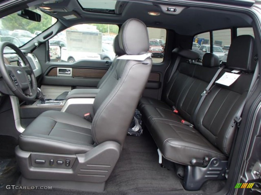 Black Interior 2013 Ford F150 Lariat SuperCab 4x4 Photo #81630984