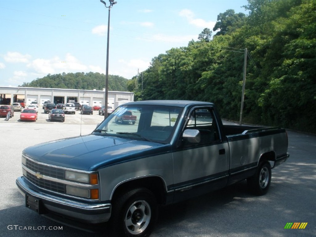 1990 C/K C1500 Silverado Regular Cab - Catalina Blue Metallic / Blue photo #11