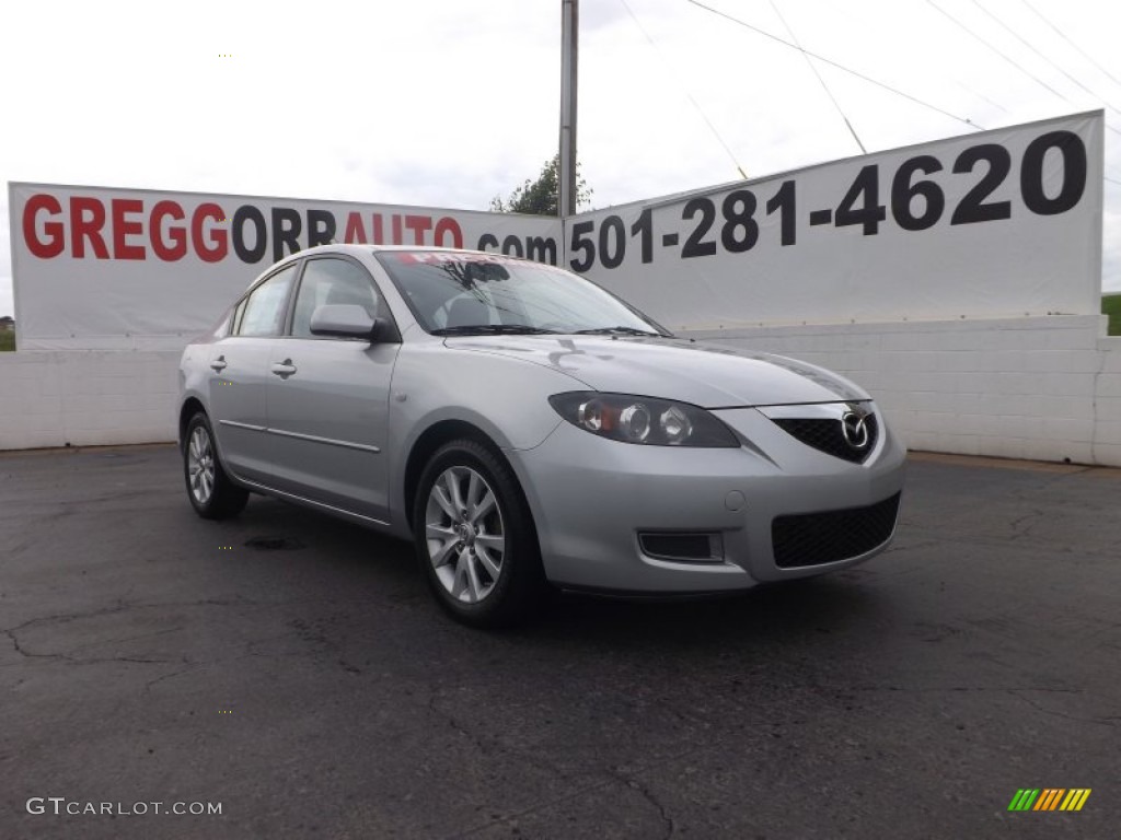 2007 MAZDA3 i Sport Sedan - Sunlight Silver Metallic / Black photo #1