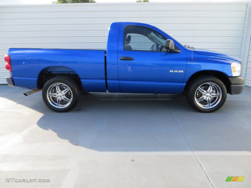 2008 Ram 1500 ST Regular Cab - Electric Blue Pearl / Medium Slate Gray photo #3
