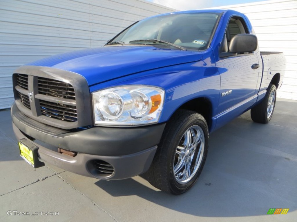 2008 Ram 1500 ST Regular Cab - Electric Blue Pearl / Medium Slate Gray photo #7