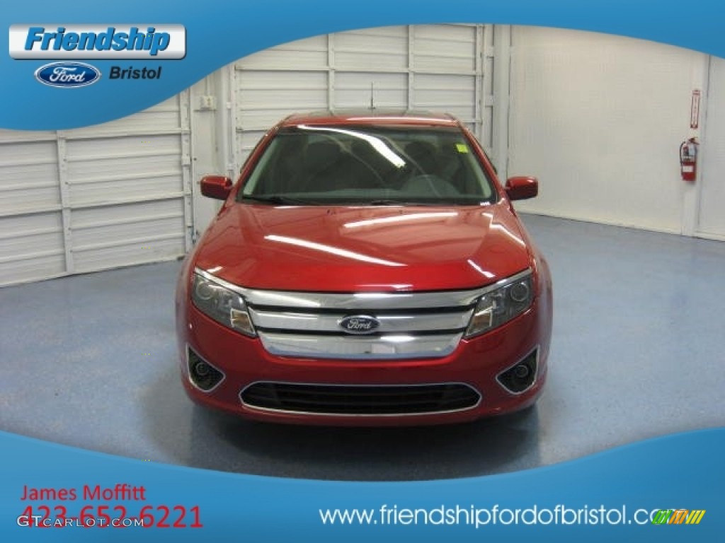 2010 Fusion SEL V6 - Red Candy Metallic / Medium Light Stone photo #3