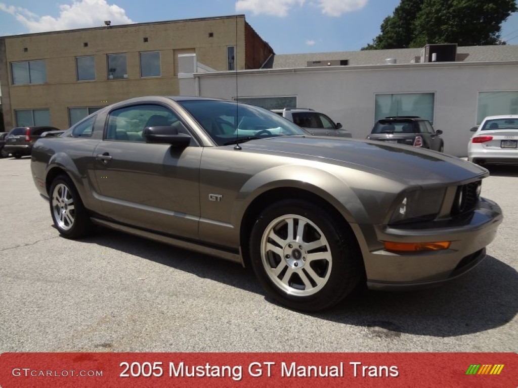 2005 Mustang GT Premium Coupe - Mineral Grey Metallic / Medium Parchment photo #1