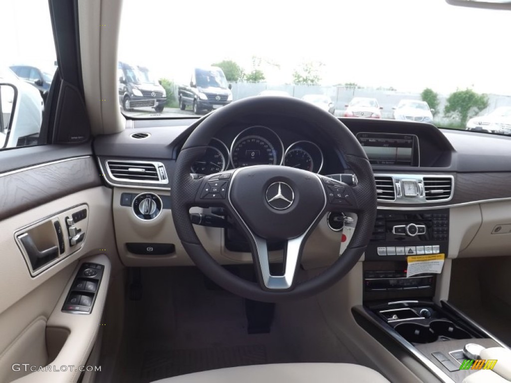 2014 Mercedes-Benz E 350 4Matic Wagon Silk Beige/Espresso Brown Dashboard Photo #81653065