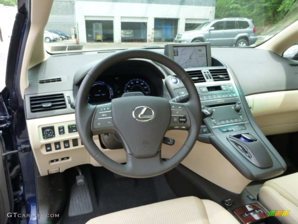 2012 Lexus HS 250h Premium Parchment/Brown Walnut Dashboard Photo #81653962