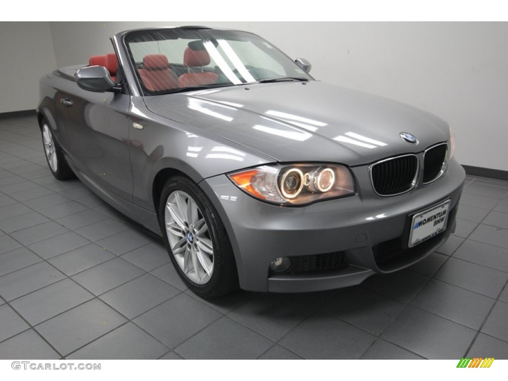 2011 1 Series 128i Convertible - Space Gray Metallic / Coral Red photo #1