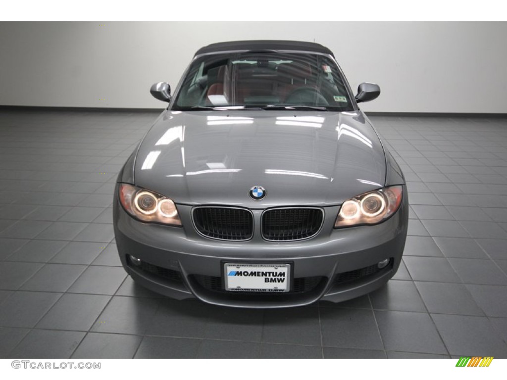 2011 1 Series 128i Convertible - Space Gray Metallic / Coral Red photo #6