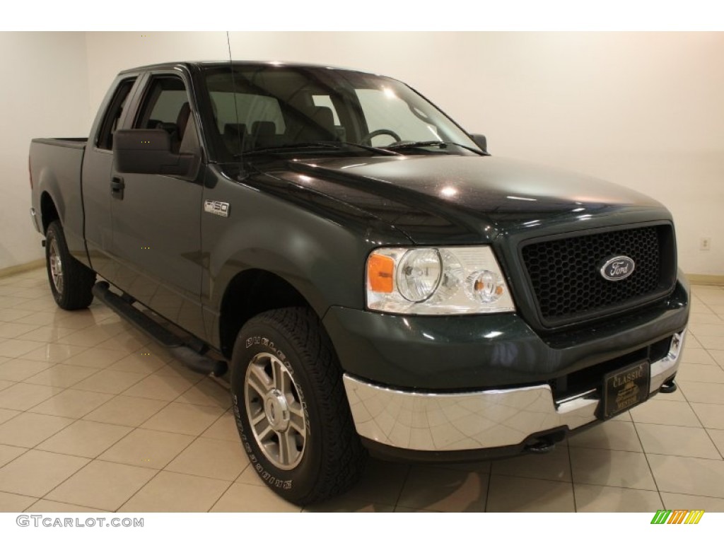 2005 F150 XLT SuperCab 4x4 - Aspen Green Metallic / Medium Flint/Dark Flint Grey photo #1