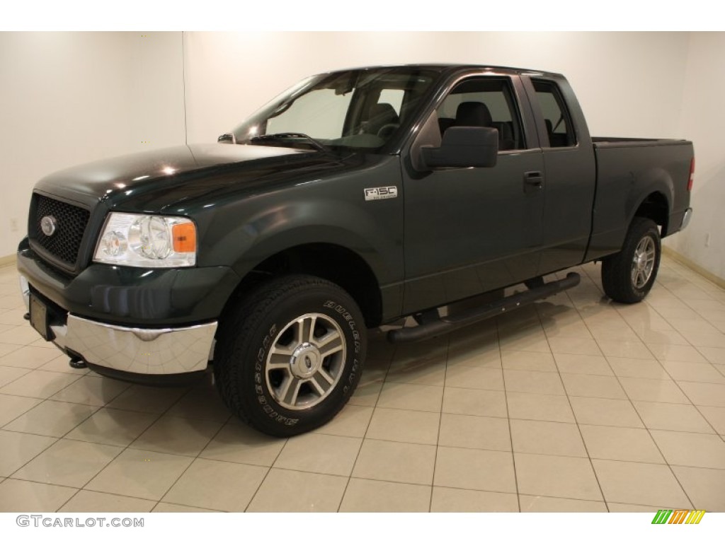 2005 F150 XLT SuperCab 4x4 - Aspen Green Metallic / Medium Flint/Dark Flint Grey photo #3