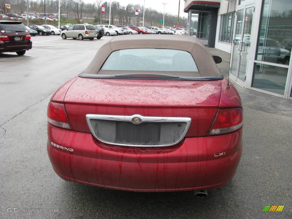 2001 Sebring LXi Convertible - Inferno Red Tinted Pearlcoat / Sandstone photo #5