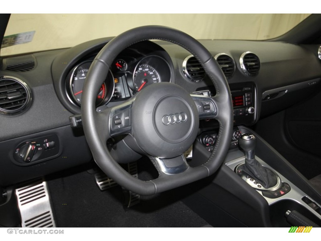 2010 Audi TT 2.0 TFSI quattro Roadster Black Leather/Alcantara Steering Wheel Photo #81662095