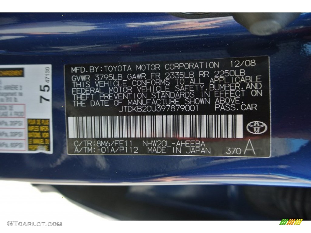 2009 Prius Hybrid - Spectra Blue Mica / Dark Gray photo #7