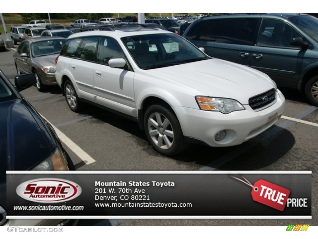 2006 Outback 2.5i Limited Wagon - Satin White Pearl / Taupe photo #1