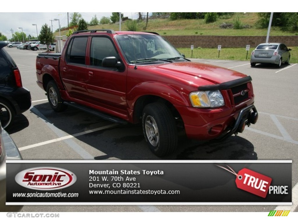 2004 Explorer Sport Trac XLT 4x4 - Red Fire Metallic / Medium Pebble/Dark Pebble photo #1