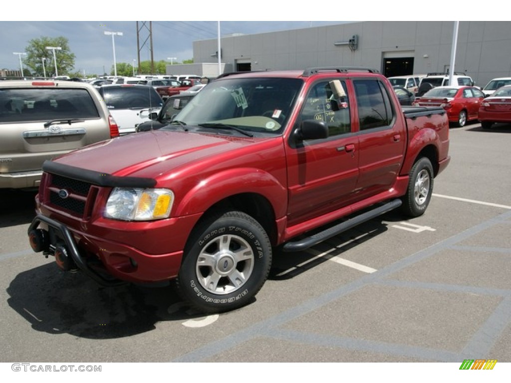 2004 Explorer Sport Trac XLT 4x4 - Red Fire Metallic / Medium Pebble/Dark Pebble photo #4