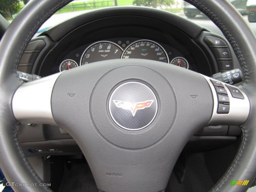 2010 Chevrolet Corvette Coupe Ebony Black Steering Wheel Photo #81665950