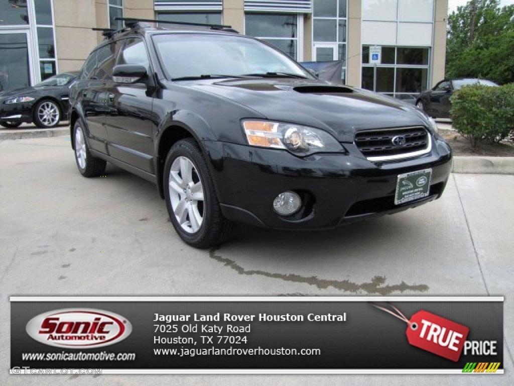 2005 Outback 2.5XT Limited Wagon - Obsidian Black Pearl / Off Black photo #1