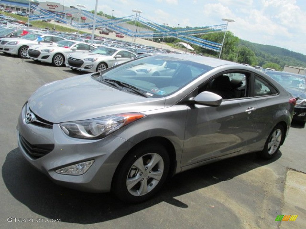 2013 Elantra Coupe GS - Titanium Gray Metallic / Blue photo #3