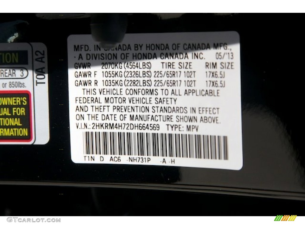 2013 CR-V EX-L AWD - Crystal Black Pearl / Black photo #21