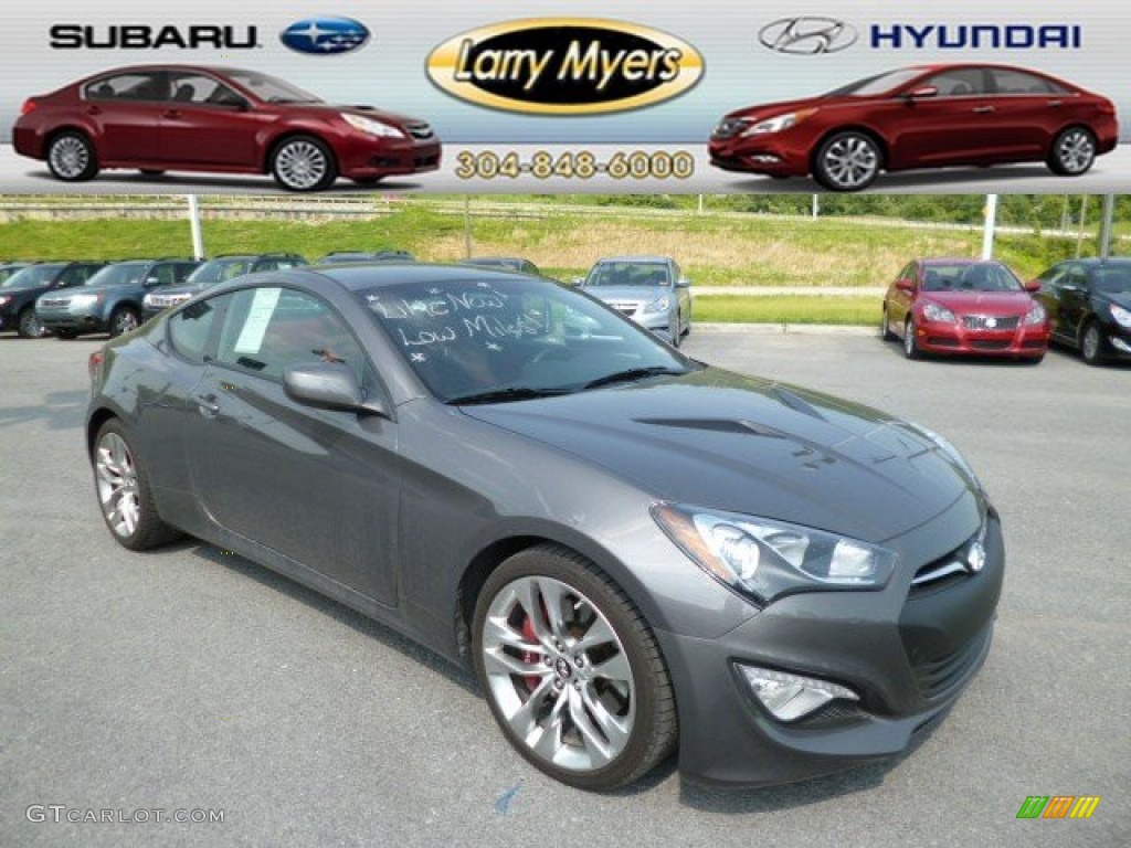 2013 Genesis Coupe 3.8 R-Spec - Gran Premio Gray / Red Leather/Red Cloth photo #1