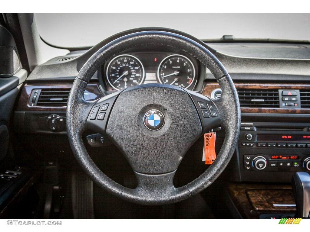 2008 BMW 3 Series 328i Sedan Black Steering Wheel Photo #81676360