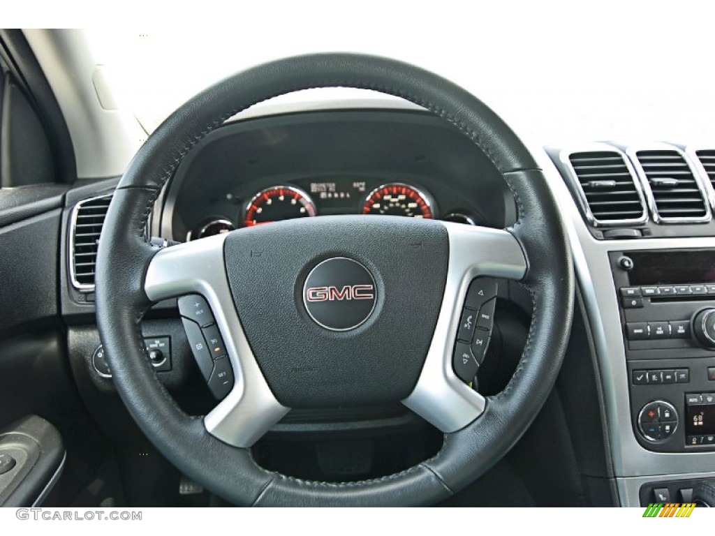 2012 GMC Acadia SLT AWD Ebony Steering Wheel Photo #81680080