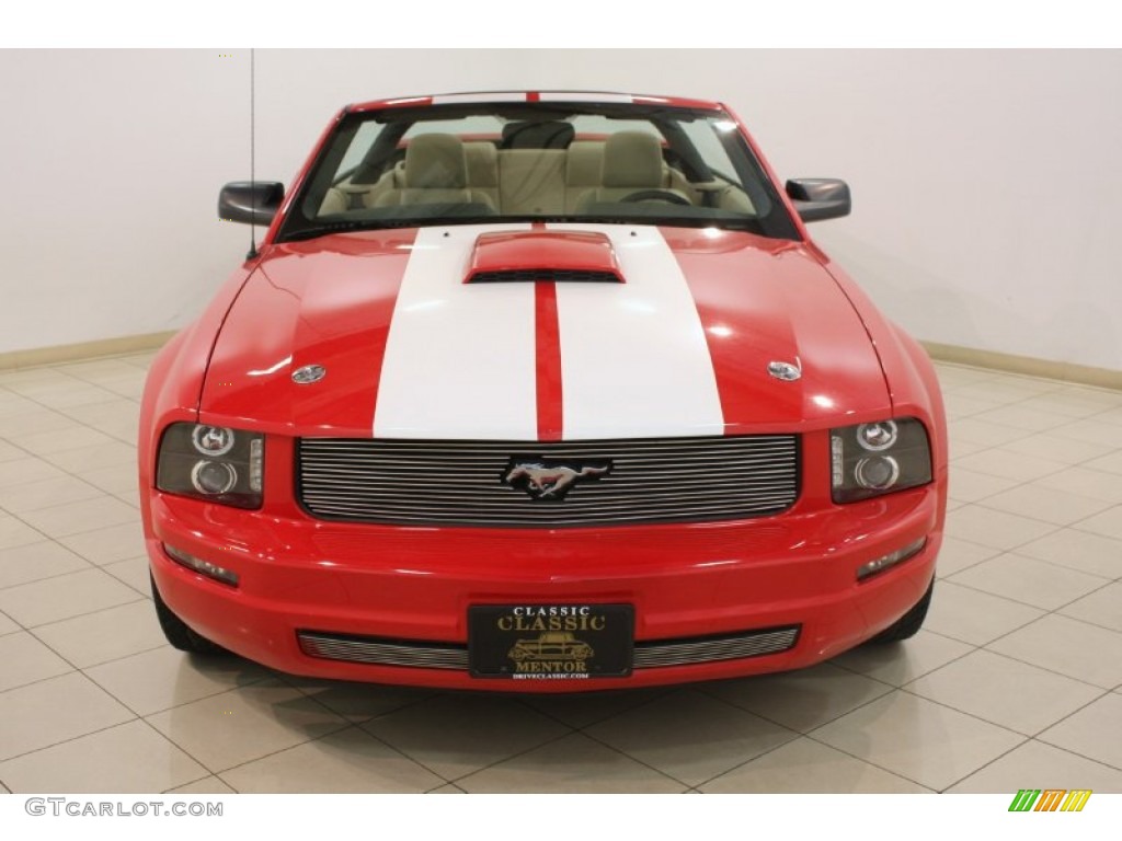 2006 Mustang V6 Premium Convertible - Torch Red / Light Parchment photo #4