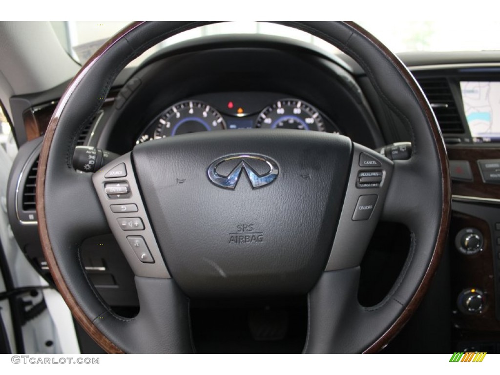 2013 Infiniti QX 56 Graphite Steering Wheel Photo #81684070