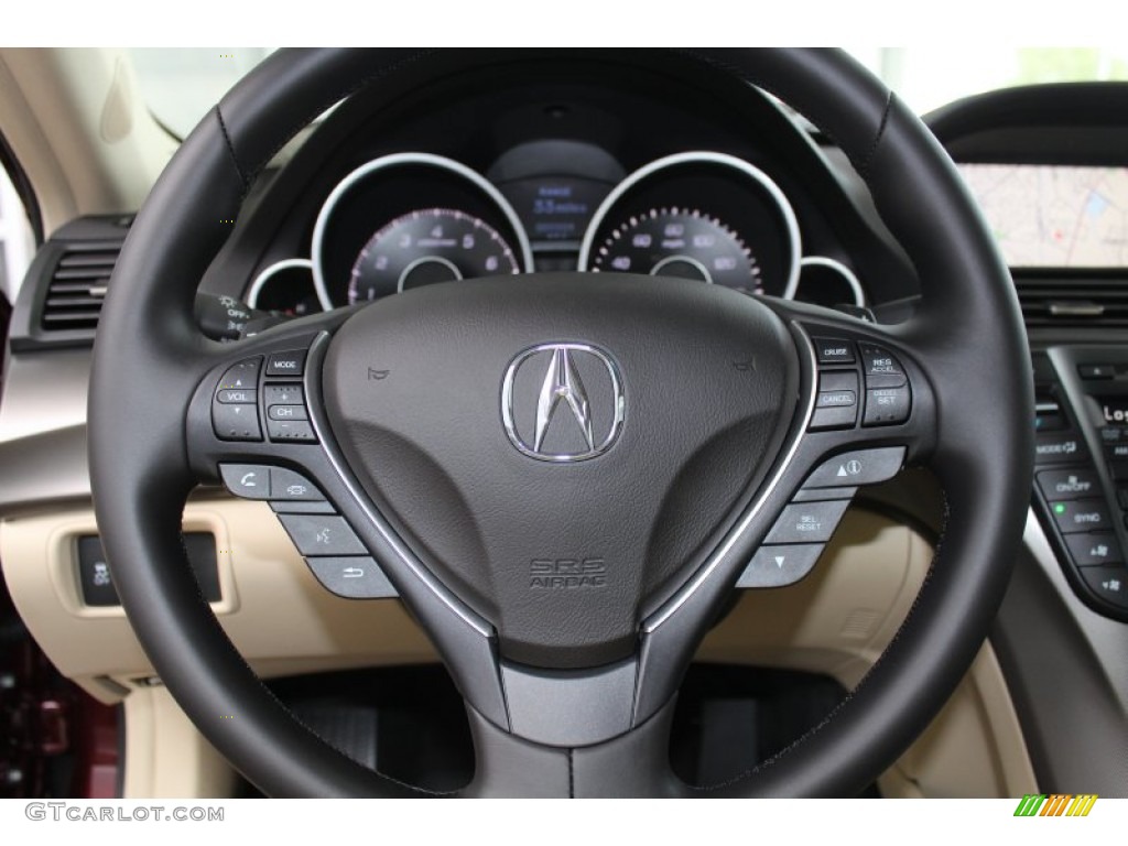 2013 Acura TL Technology Parchment Steering Wheel Photo #81684490