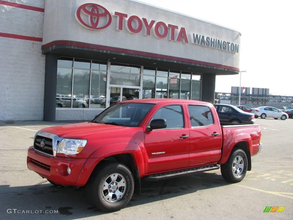 2005 Tacoma V6 TRD Double Cab 4x4 - Radiant Red / Graphite Gray photo #1