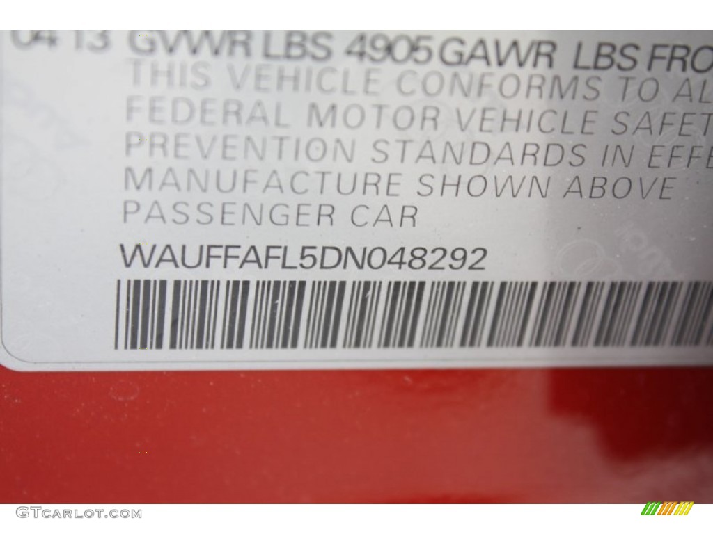 2013 A4 2.0T quattro Sedan - Volcano Red Metallic / Black photo #35