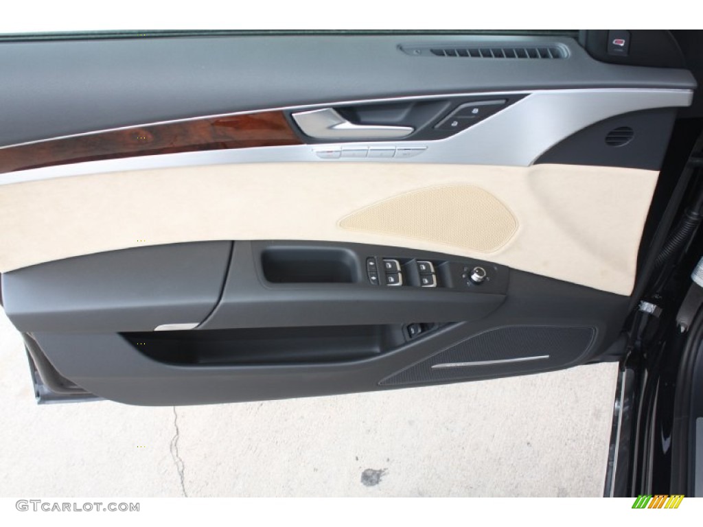 2013 Audi A8 4.0T quattro Velvet Beige Door Panel Photo #81686645