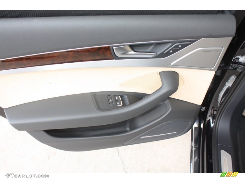 2013 Audi A8 4.0T quattro Velvet Beige Door Panel Photo #81687162