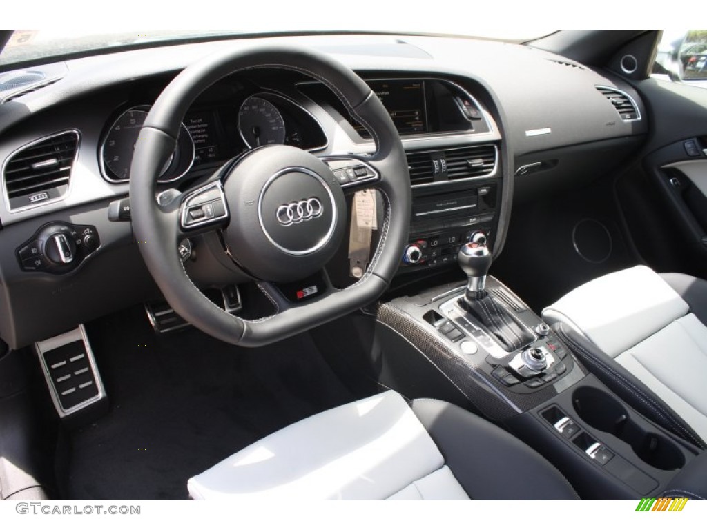 Black/Lunar Silver Interior 2013 Audi S5 3.0 TFSI quattro Convertible Photo #81688614