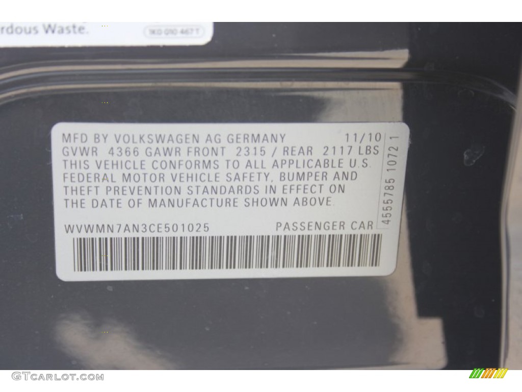 2012 CC Sport - Urano Gray Metallic / Black photo #30