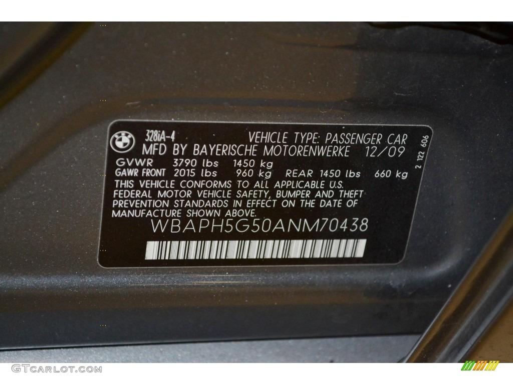 2010 3 Series 328i Sedan - Space Gray Metallic / Gray Dakota Leather photo #8