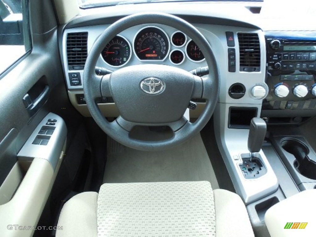 2008 Tundra SR5 Double Cab - Timberland Green Mica / Beige photo #6