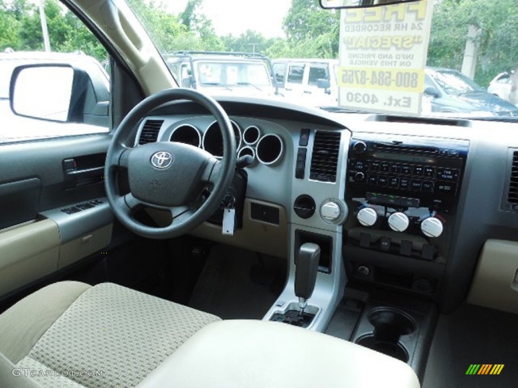 2008 Tundra SR5 Double Cab - Timberland Green Mica / Beige photo #11