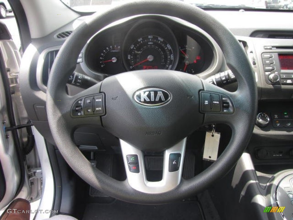 2013 Kia Sportage LX AWD Black Steering Wheel Photo #81696573