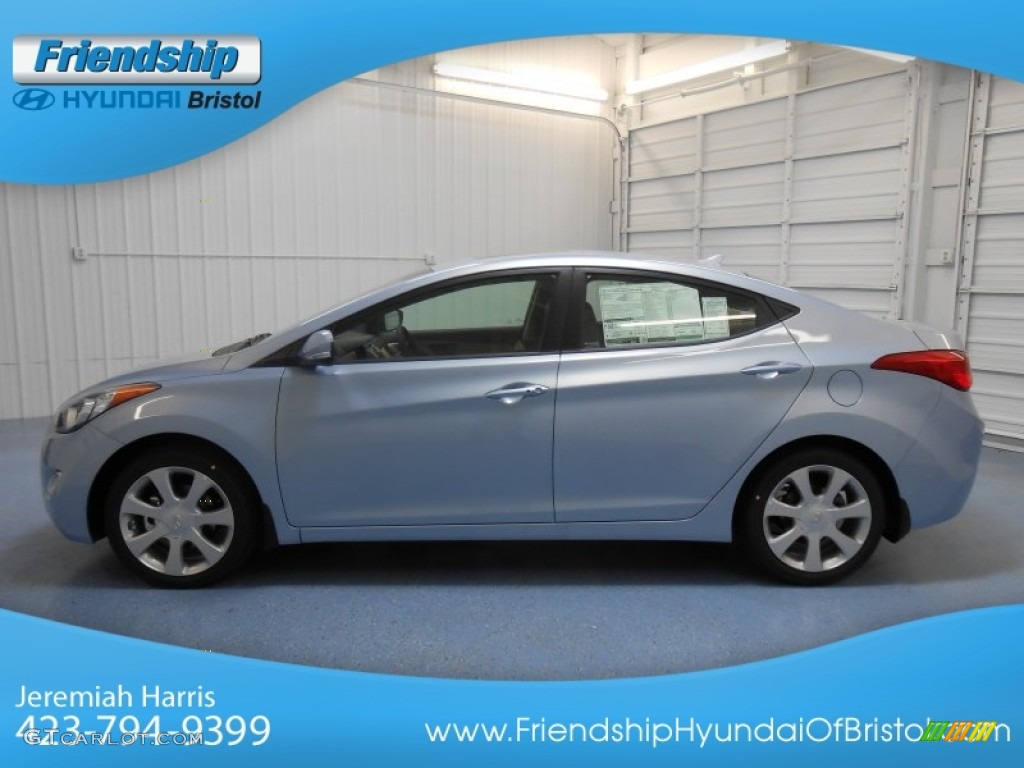 2013 Elantra Limited - Blue Sky Metallic / Beige photo #1