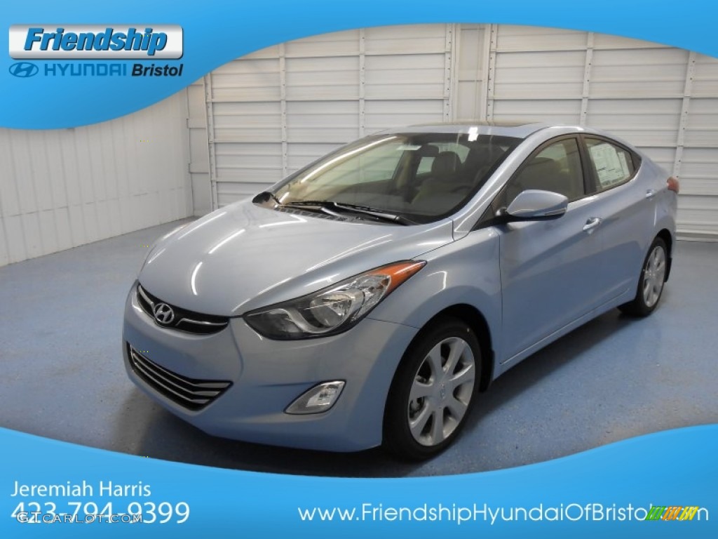 2013 Elantra Limited - Blue Sky Metallic / Beige photo #2