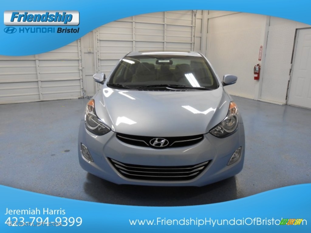 2013 Elantra Limited - Blue Sky Metallic / Beige photo #3